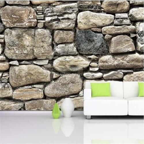 Custom Stone Wall Photo Wallpapers for Living Room Bedroom Walls 3D Home Improvement 3D Stone Background Wall Paper Murals