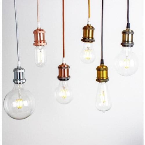 Retro E27 Ceiling Lamp Holder Pendant Light Socket Screw Fitting Base with Wire E27 Lamp Holder Vintage Edison bulb Base Holder