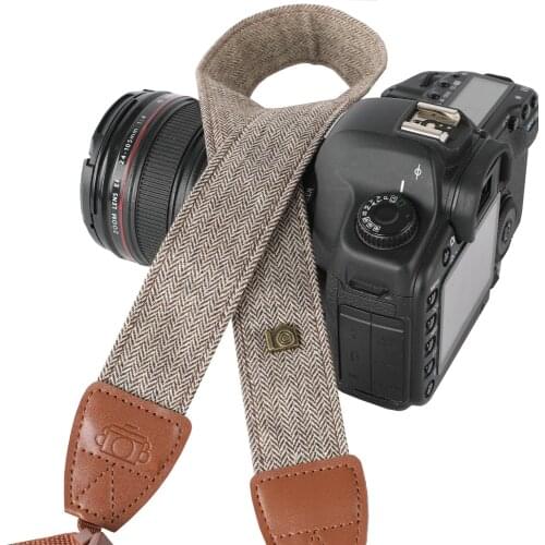 Adjustable Retro Elegant Durable Cotton Leather Camera DSLR Strap Shoulder Neck Soft Belt for Canon Nikon Sony Pentax SLR