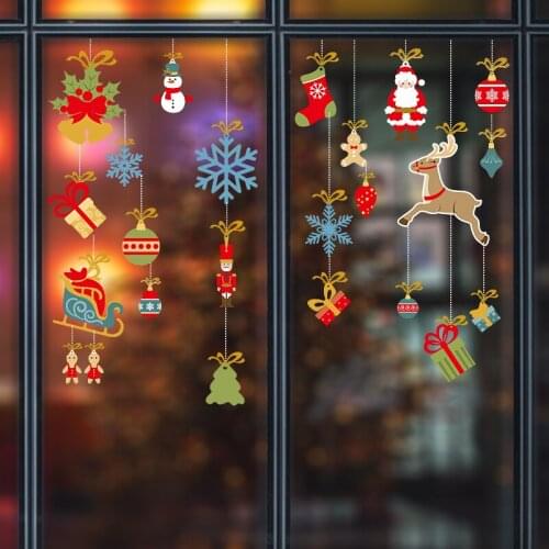 Christmas Ornaments Home Decoration Room Window Stickers Removable Glass Decor Decals