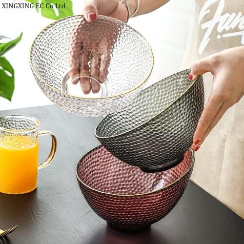 Glass Dessert Bowl Creative Diagonal Phnom Penh Vegetable Salad Bowl Nordic Household Tableware Fruit Plate Restaurant Supplies