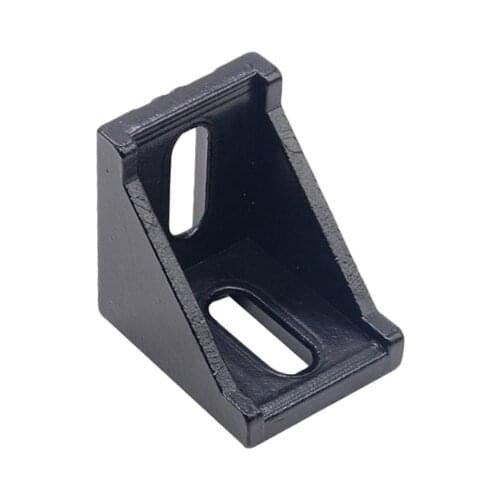 Corner Bracket Fitting Black Angle Aluminum Connector 2020 2028 3030 3060 4040 4080 for Industrial Aluminum Profile