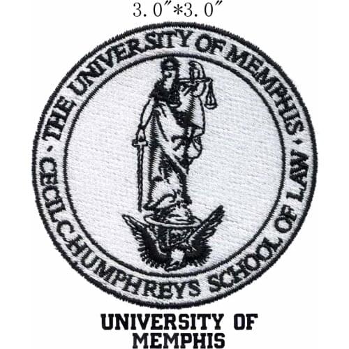 The University of Memphis Seal 3"wide embroidery patch for thread/embroidery ribbons/parche militar