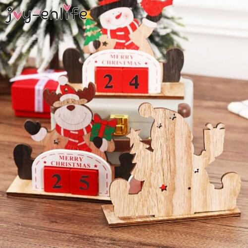 Merry Chirstmas Wooden Santa Snowman Elk Christmas Advent Calendar Christmas Decorations for Home Xmas 2021 New Year Gifts Noel