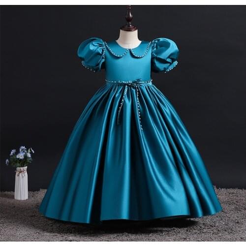 Baby girl clothes with summer children clothing girl wedding Bridesmaid girl floral princess party long tutu dress 3-14 years