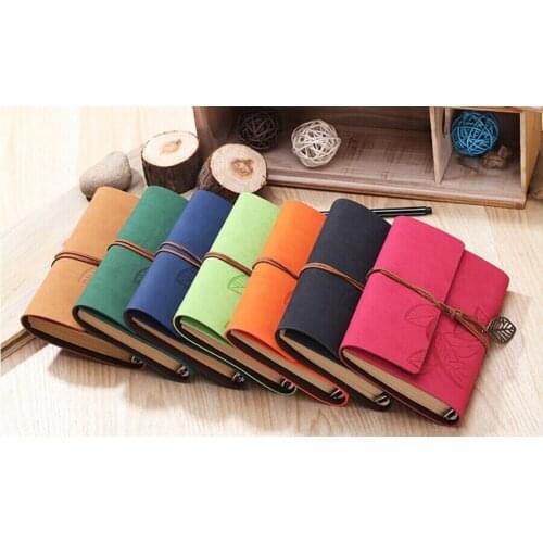 1PC A loose leaf notebook Vintage laptop PU leather notebook leaves travelers 14.5x11.5x2cm Paper Craft P1100