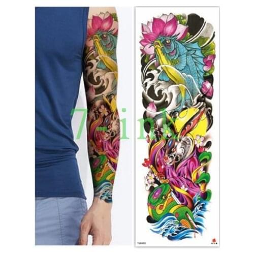 Waterproof Tattoos Sticker Full Arm fairy fan flower snake Disk tattoo Water Transfer flash tatoo fake tattoo for men women