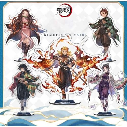 Japan Anime Demon Slayer Kimetsu No Yaiba Acrylic Stand Figure Model Plate Desktop Decor Stationery Set