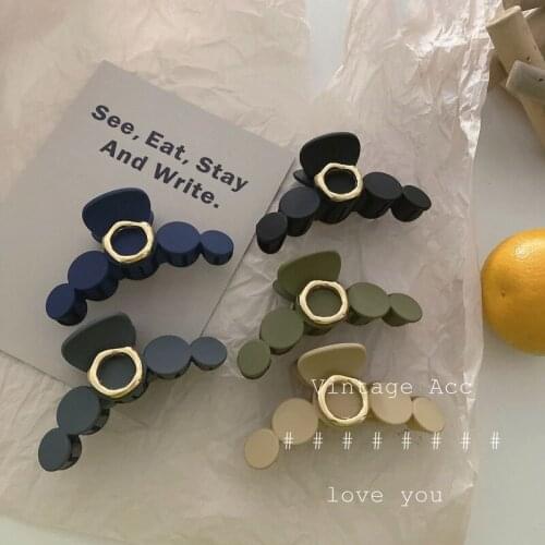 Korean retro geometric metal gripping clip Korean version of the creative color frosted back head hairpin girl color hairpin