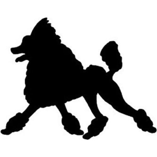 15.5*12.2CM Dog Toy Poodle Animal Car Stickers Funny Car Cover Scratch Decorative Decals Black/Sliver C6-1479