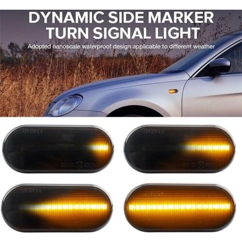 2Pcs Car LED Side Marker Turn Signal Light Auto Dynamic Fender Indicator Lamp For VW MK4 Golf R32 Beetle