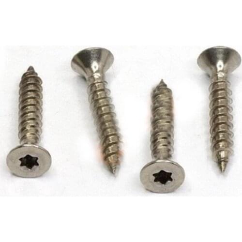 30Pcs Stainless steel M2.9 Flat Countersunk head Allen Hexagon Six Torx T&TX Plum blossom Self-tapping Screw bolt 8mm-25mm L