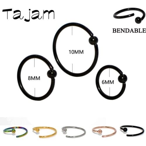 4PCS Seamless Segment Rings Surgical Steel Nose Hoops Ear Piercing Tragus Nose Rings Ear Cartiliage Tragus Sexy Body Jewelry