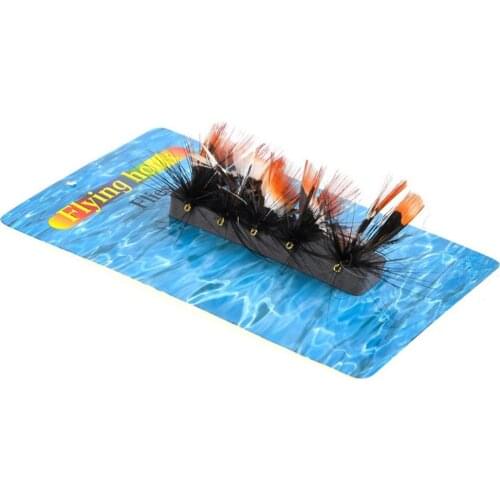 5Pcs Bionic Weed Dry Fly Funnel Rainbow Trout Bass Perch Fly Fishing Lures Hooks