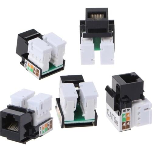 5Pcs CAT5E UTP Network Module RJ45 Connector Information Socket Keystone Jack
