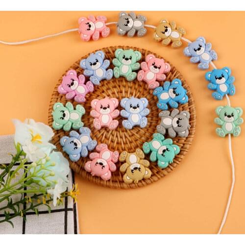 Kovict 50/100pcs Mini Animal Silicone Beads Food Grade DIY Accessories Product Teething Necklace Pacifier Chain Toys