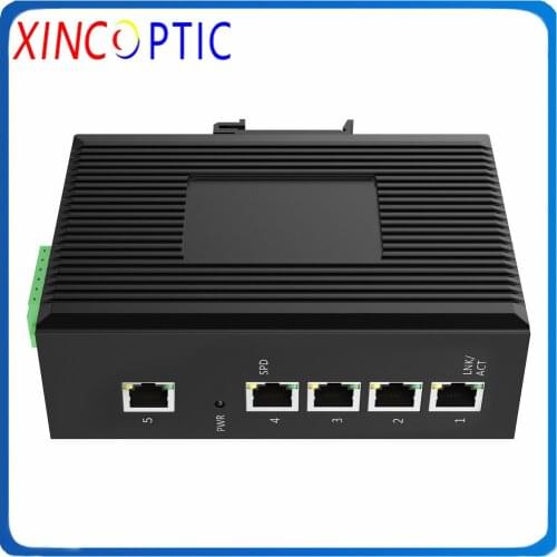 5POE 10/100/1000/Base-T 4PoE IEEE802.3af/at+1RJ45 10/100/1000M Din Rail Mount 5Port Gigabit Industrial Unmanaged POE Switch