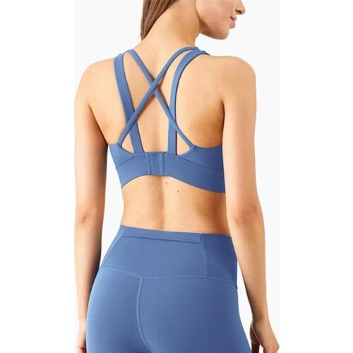 Fitness sports top Tight yoga Vest Workout beauty Bra Running Push Up Crop Top High-strength fixed chest pad buckle Gym Clothing