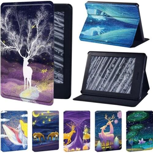 For Amazon Kindle 8th 2016/10th 2019/Paperwhite 1/2/3/4 - Painting Tablet Stand Cover Case for Amazon Kindle