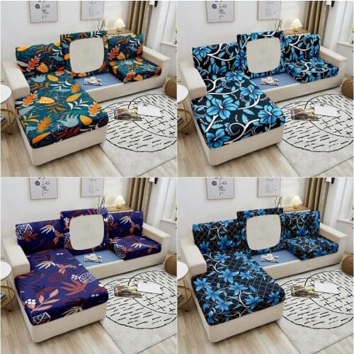 Floral Elastic Sofa Seat Cover Stretch Corner Sofa Seat Cushion Covers Sectional Couch Cover Sofa Silpcover