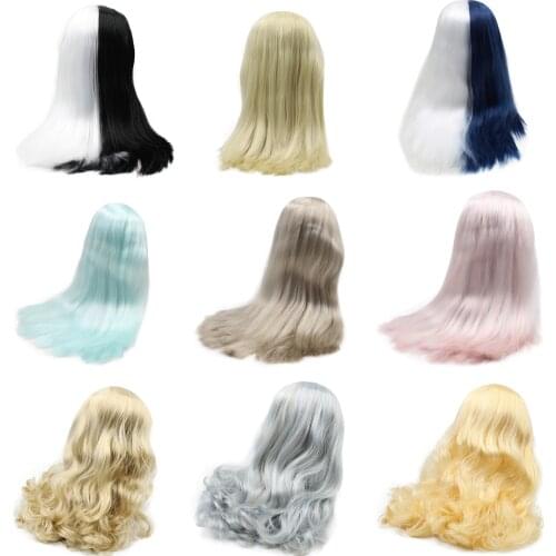 Blyth doll icy wig only rbl scalp and dome pink blue blonde straight hair wig for DIY custom