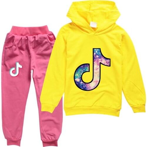 TIK TOK Spring Autumn Sweatshirt Pants Set Kid Cotton Sport Active Coat Set Hoodie Trousers Boy Girl Clothing Jacket Toddler