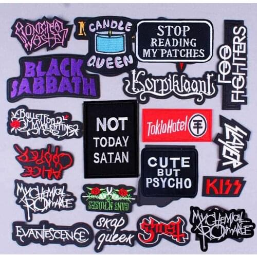 DIY Nirvana Rock Band Patch Embroidered Patches For Clothing Hippie Stickers Metal Bands Punk Stripes Patch On Clothes Stripes