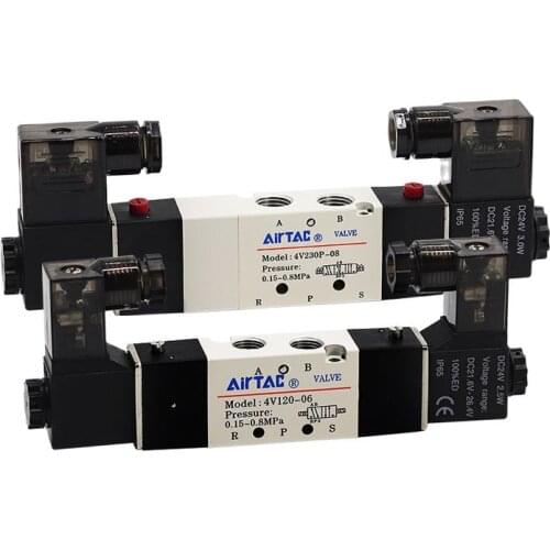 Two-position five-way solenoid valve 4V120-06-A AC220V 4V120-06-B DC24V 4V220-08-A AC220V 4V220-06-B DC24V 4V220-08-B DC24V