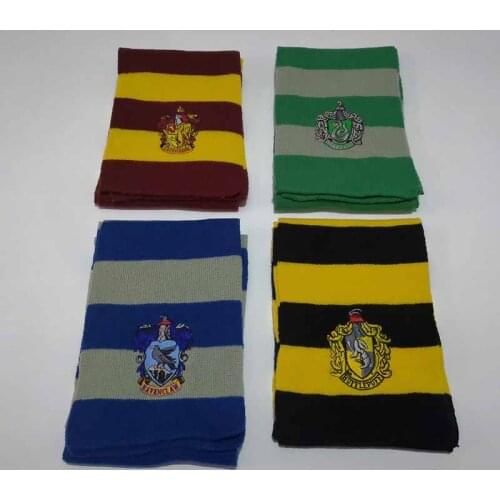 4 Pieces/Potter Tie Hat College sStyle Cosplay Costume Harris Scarf Christmas Halloween Party Supplies Cloak GlassesMagic Wand