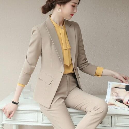 Ladies suit autumn and winter new slim slimming waist professional wear trousers set two sets of wild womens clothing