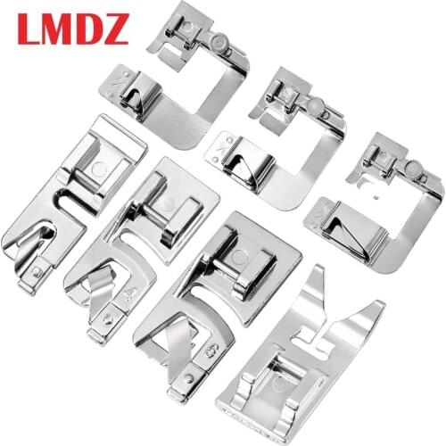 LMDZ 7Pcs/Set Domestic Sewing Machine Foot Presser Foot Rolled Hem Feet for Household Multi-Function Sewing Machines Accessories