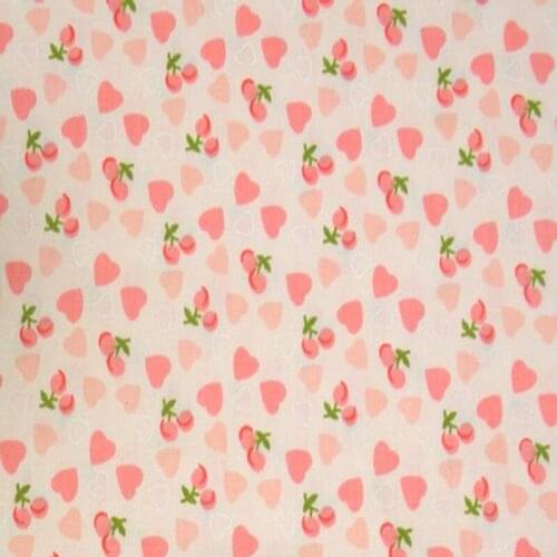 Pretty Pink Heart & Cherry Patchwork fabric 100% cotton fabric material 50x160cm home Textiles Quilting fabric for sewing