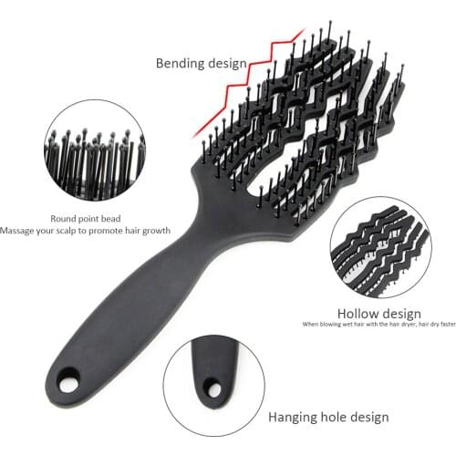 Massage Detangling Hair Brush Scalp Massage Hollow Rib Hair Comb Detangling Brush for Wet Curly Hairbrush Women Styling Tool