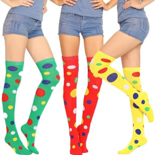 Fashion Women Stockings Tight Casual Dots Stockings Colorful Thigh High Long Sexy Christmas Party Holiday Stockings