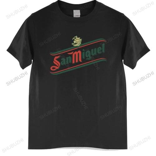 T-shirt men O-neck hot sale Brewery San Miguel Beer T-Shirt Spain Spanish Beer Tshirt male cotton tee-shirt bigger size