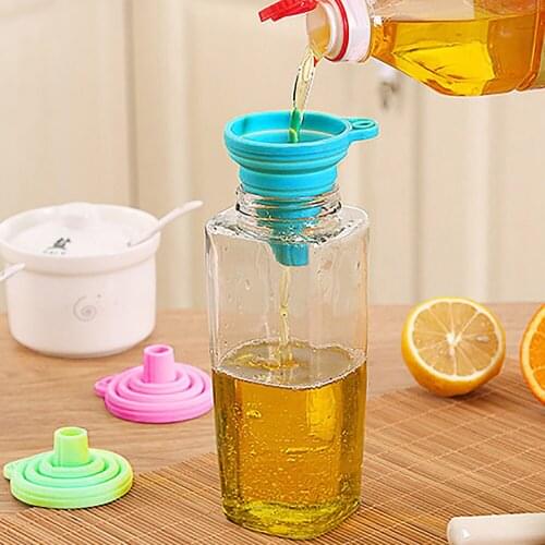 2018 New Silicone Gel Practical Collapsible Foldable Funnel Hopper Kitchen Tool Gadget NE725