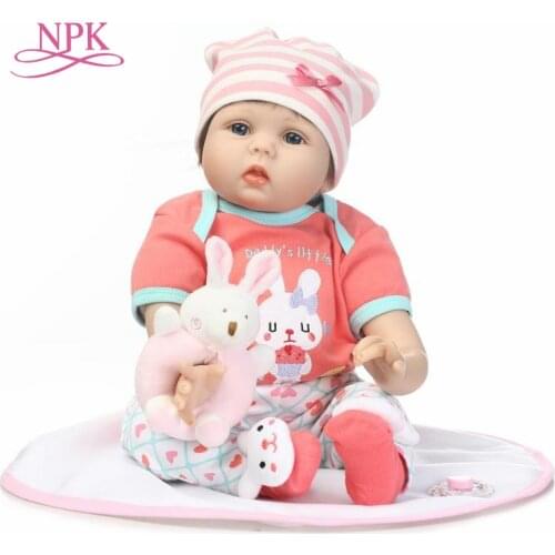 NPK new simulation reborn baby doll soft vinyl silicone touch creative gift for children on Birthday and Christmas