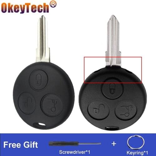 OkeyTech 3 Buttons For Mercedes For Benz w124 w202 w210 Remote Key Shell For Benz Car Key Fob Case Cover With Blank Uncut Blade