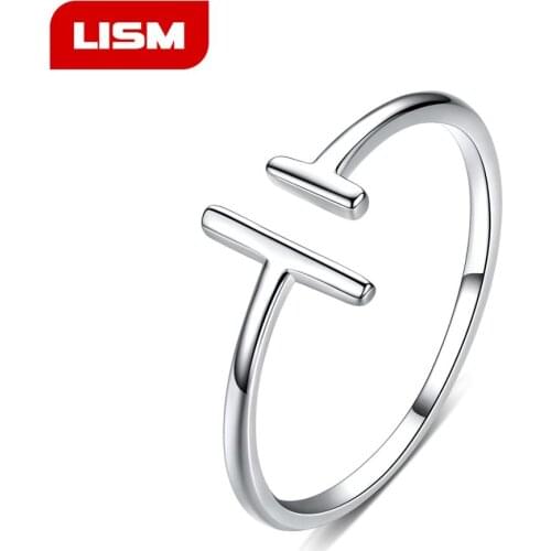 Authentic 100% 925 Sterling Silver New Creative Simple Geometry Opening Finger Rings Personality Jewelry Wholesale