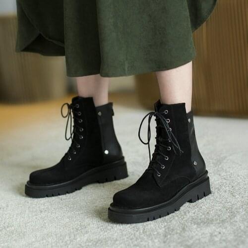 Autumn/winter collection 100% genuine leather Female boots Martin boots Womens boots cowhide Womens shoes