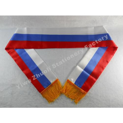Factory Supply Stock Scarf Printing Satin Russia Flag Scarf 120X12CM Scarves The Russian Federation Free Shipping