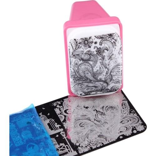 Nail Art Image Stamper And Big Scraper 4X6cm Silicone Nail Art DIY Polish Image Transfer Stamping Stamper