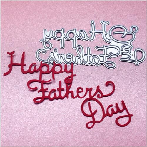 PANFELOU Metal craft happy fathers day paper die cutting dies for Scrapbooking/DIY Valentines day wedding New year cards