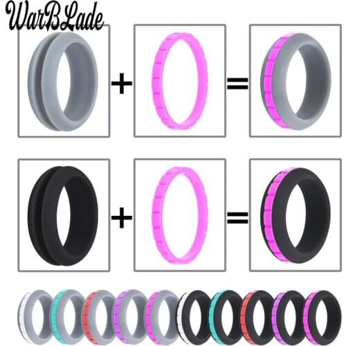 10Color Combinations Can DIY Change Color Silicone Ring Hypoallergenic Crossfit Flexible Sports Rubber Finger Ring For Men Women