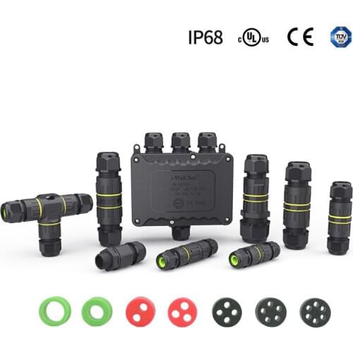 IP68 Cable Connector 2/3pin M16 M25S 1 to 2/3 Outdoor Three Way Sealed Electrical Junction Box LED Lighting Wire Connectors