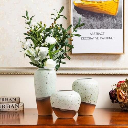 Modern Ceramics Vase Ornaments Minimalist Home Dried Flowers Flower Inserter Assoting color Vase