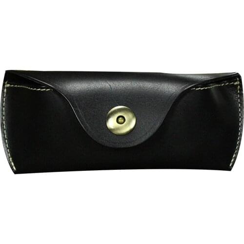 Vintage Accessories Eyeglasses Case Handmade Leather Soft Storage Protective Cover Sunglasses Bag Solid Buckle Travel Fashion