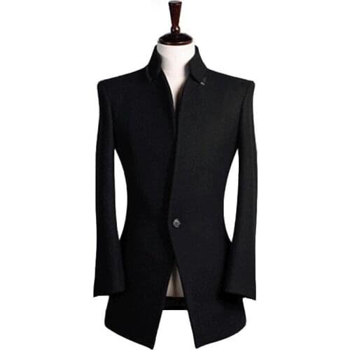 High quality woolen coat men trench coats black long sleeves overcoat mens cashmere coat casaco masculino inverno erkek england