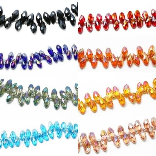 Top Quality 10pcs/lot 6*12mm Crystal Tear Drop Beads Clear Glass Beads For Summer Necklace Jewelry DIY Making Fashion Jewelry