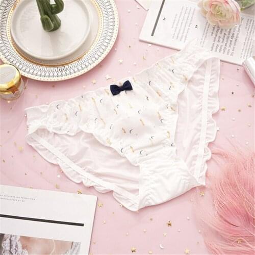 Ladies cute girl all-cotton crotch low-waist bread pants sweet bow Ladies panties panties comfortable breathable briefs panties
